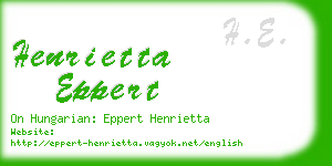 henrietta eppert business card